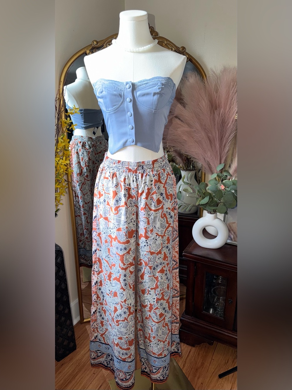 Anthropologie HEI HEI Lalasa Wide Leg Paisley Pants Size S